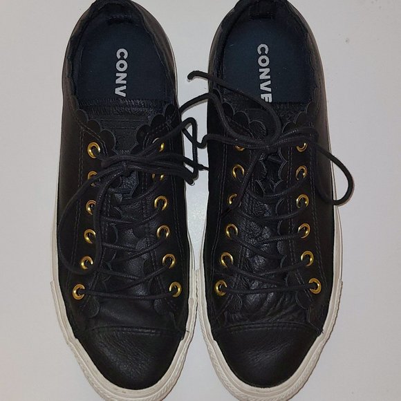 CONVERSE CTAS Oxford Frilly Thrills Leather Sneakers, Size 9 - Picture 5 of 8